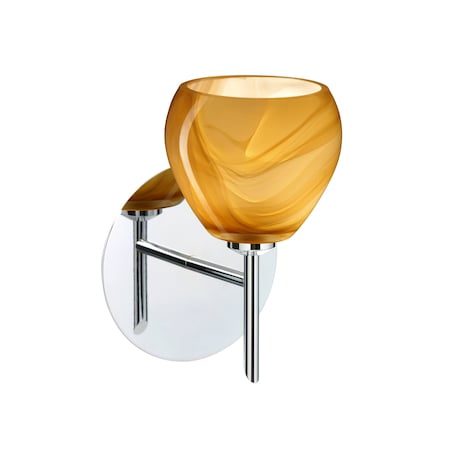 Besa Lighting Tay Tay Mini Sconce, Honey, Chrome Finish, 1x40W Halogen 1SW-5605HN-CR